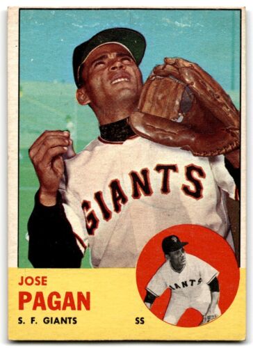 1963 cartes de baseball Topps High Numbers Jose Pagan #545 - Photo 1 sur 2