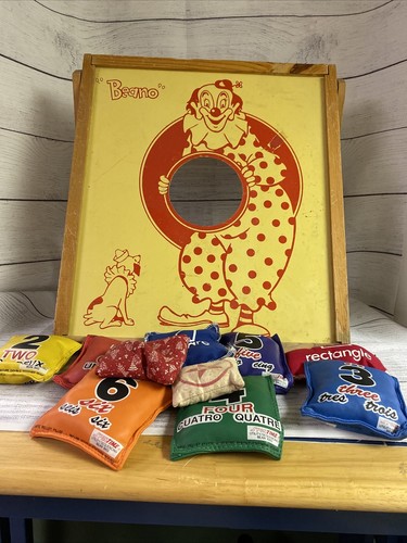 Vintage "Beano" The Clown Bean Bag Toss Board Game With Bean Bags! FAST SHIPPING
