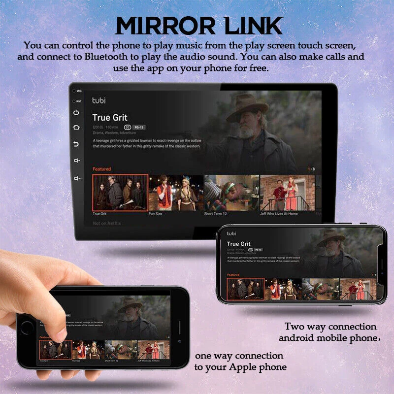 2 Din 10" Android Radio de coche Pantalla táctil Bluetooth WiFi GPS Reproductor - Imagen 2 de 4