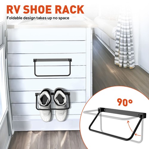 Foldable RV Shoe Rack, Wall Mounted Shoe Organizer Holder Aluminum Shoe Racks - Picture 6 of 23