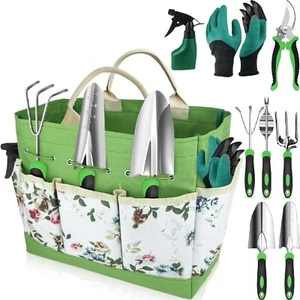Ensemble d'outils de jardin, 8 en 1 Trousse d'outils de jardin lourd, fournitures de jardinage