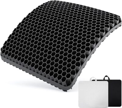 Evnoste Gel Big Seat Cushion Strong Support Sciatica & Back Pain Relief - Black
