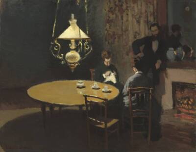 Interior, after Dinner Painting by Monet Classical Art Poster Print, Imagekind