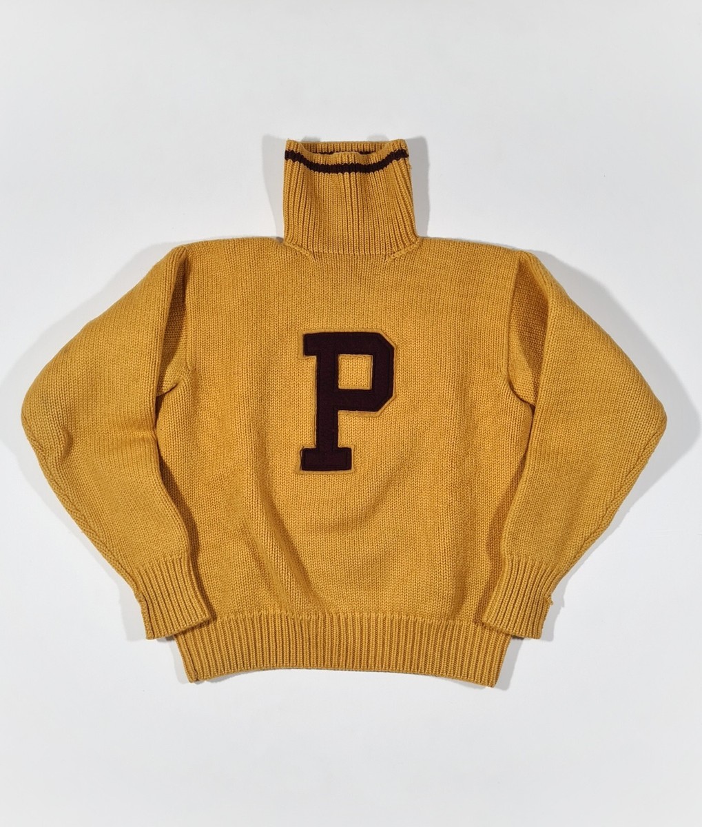 Polo Ralph Lauren P Turtleneck Sweater Wool Knit Varsity Polo Ralph Lauren P Turtleneck Sweater Wool Knit Varsity