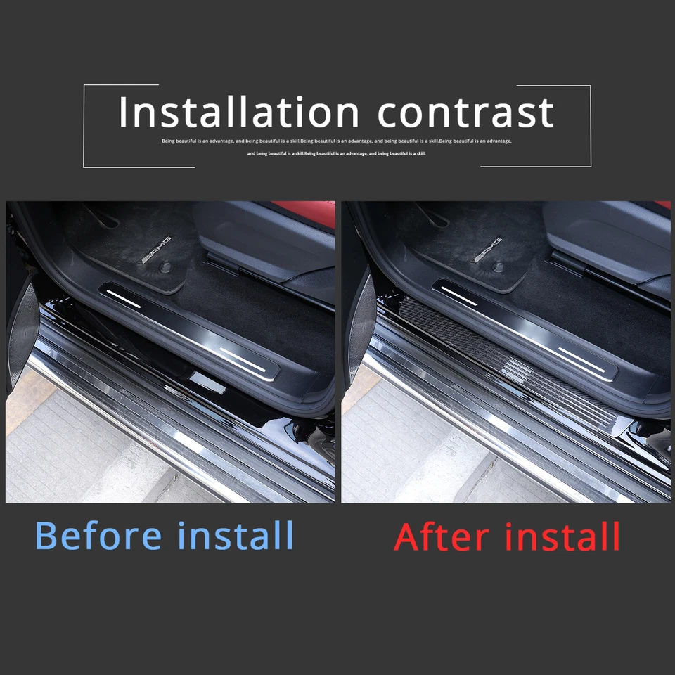 Tira umbral de umbral de puerta de fibra de carbono para Mercedes Benz Clase G W464 G63 G500 Foto 2 de 4