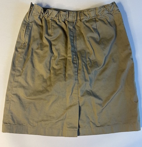 LANDS END Khaki School Uniform Long Chino Skirt Girls 14 *GC* - Picture 2 of 3