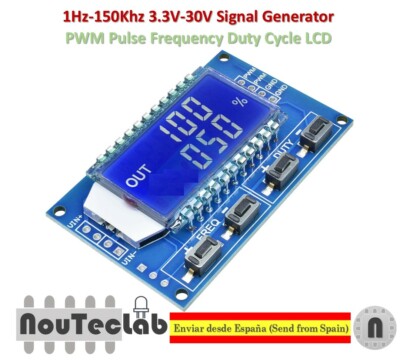 1Hz-150KHz 3.3V-30V Signal Generator PWM Pulse Frequency Duty Cycle LCD Display