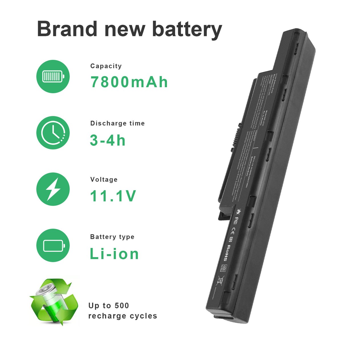 Batteria 9 Celle 7800mAh Per Acer Aspire – 11.1V Li-Ion, Per 5750 E Simili