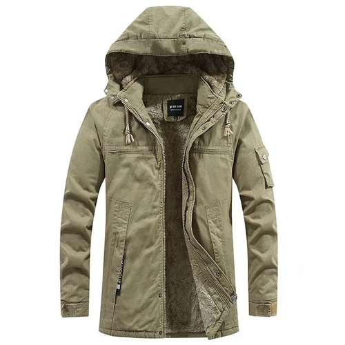 Männer Gewaschte Baumwolle Dicke Fleece Casual Winter Warme Jacke Parkas Mantel - Bild 29 von 30
