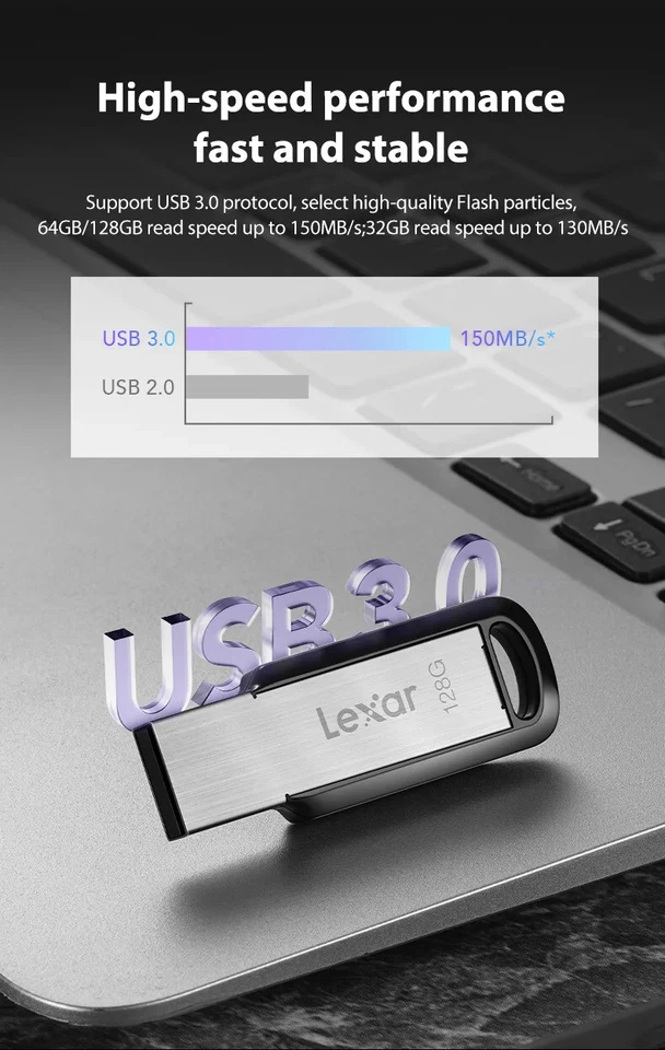Lexar Clé USB 128 / 64 Go USB 3.0 100% ORIGINAL Flash Drive 128 / 64 GB ✅ - Photo 3/4