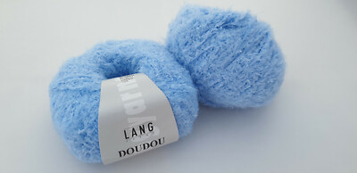 450 g Doudou Lang Yarns Fb.20 hellblau SONDERPREIS Stricken Häkeln Flauschgarn