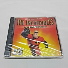 New Sealed The Incredibles PC-CD ROM Print Studio by Pixar 2006, CD-ROM 