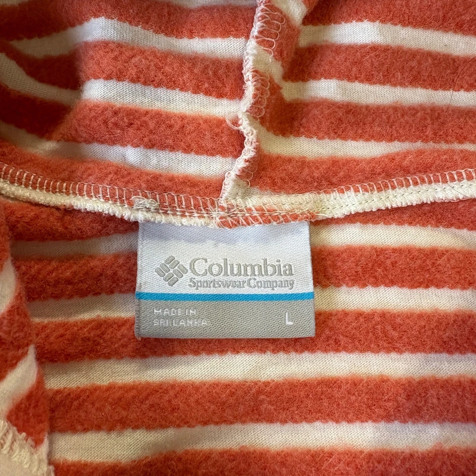 Columbia Sudadera con Capucha Cremallera Completa Lite Mujer Talla Grande Rojo y Blanco Rayas Foto 3 de 4