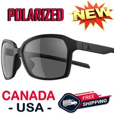 NEW ADIDAS AD45 9100 ASPYR BLACK MATT SUNGLASSES POLARIZED GREY LENSES