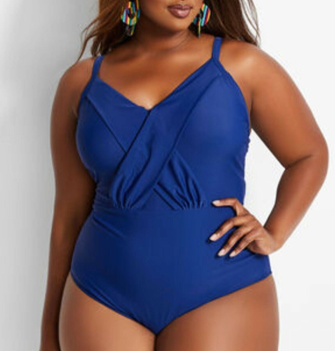 Nicole Miller One Piece Swimsuit Crossover Front Detail In