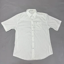 Criquet Button Up Shirt Men’s XL Pearl Snap Short Sleeve NWT Green White