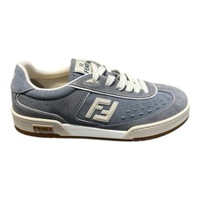 FENDI FF Trainers UK 7 EU 40 Denim Blue / Match Low Top Sneakers Boxed NEW