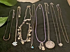Lot of 6 Costume Necklaces Bracelets Gold & Silver Tone Elegant Vintage & Modern