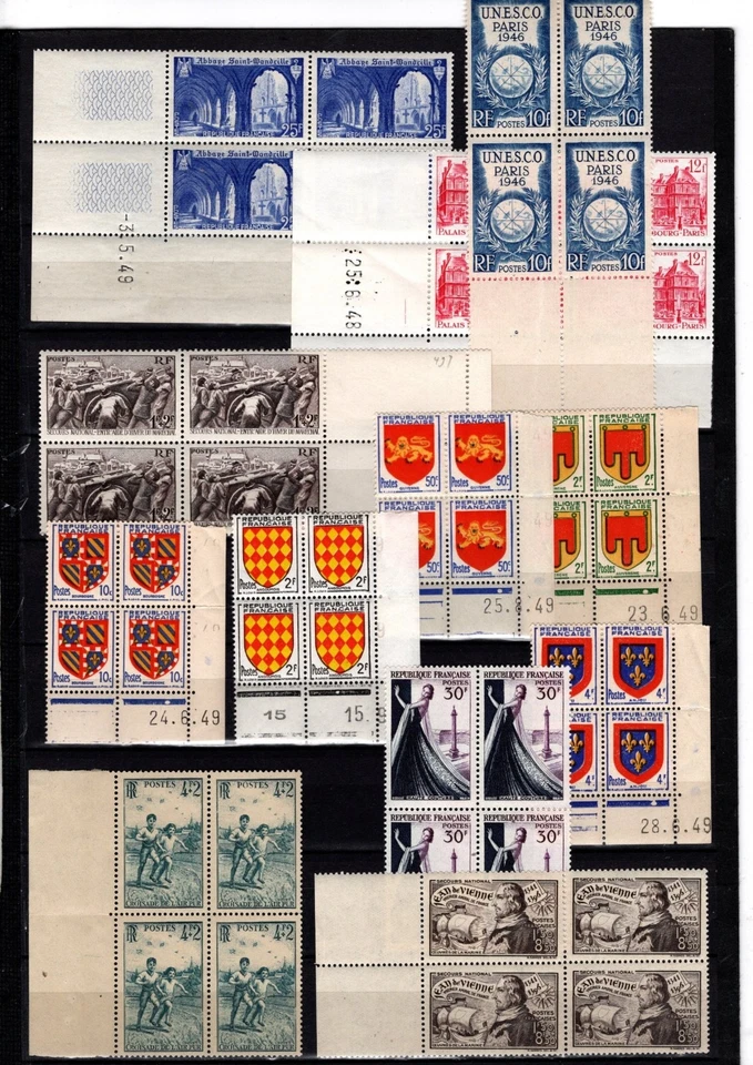 LOT France 12 Blocs de 4 Bonne valeur Avec Coins Datés Neufs** Luxe - Photo 1/1