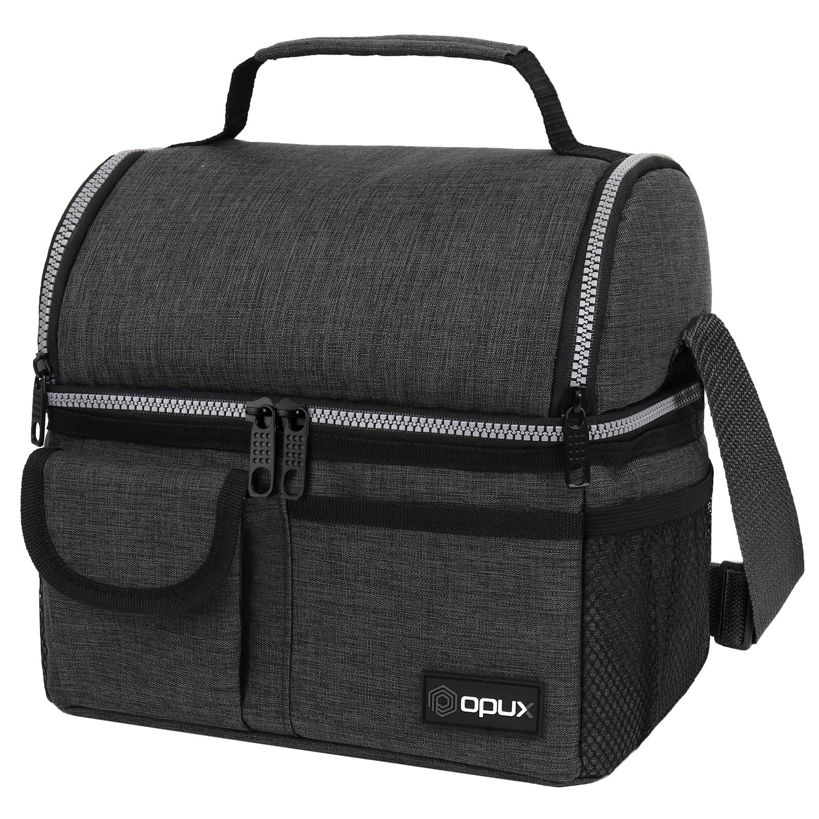 For Men Adult Cooler Insulated Bag Dual Compartment Dark Gra
