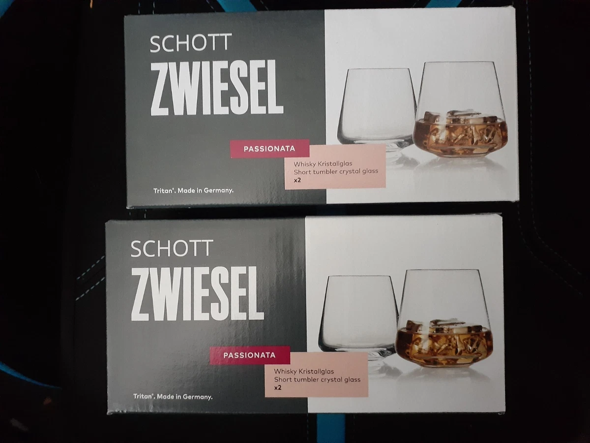 4 x SCHOTT ZWIESEL PASSIONATA SHORT TUMBLER crystal GLASSES WHISKEY