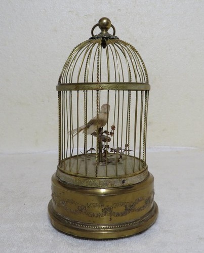 Vintage French Singing Bird Automaton in Cage Music Box Made in France as-is - Picture 6 of 11
