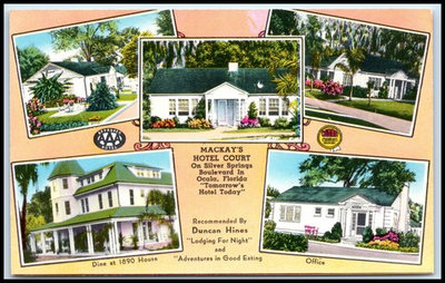 #ad Postcard Mackay#x27;s Hotel Court Duncan Hines Ocala FL Y32 $1.95