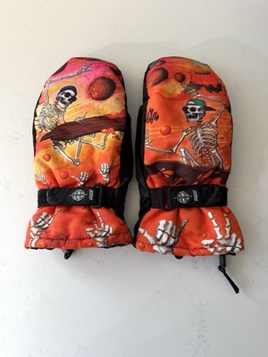POW Gloves Handicrafter Mitt Snowboard Ski Mittens Artist Series - LAVA - Large