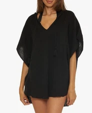 Trina Turk - Serene Poncho Beach Cover Up - Black Size S/M   MSRP $152
