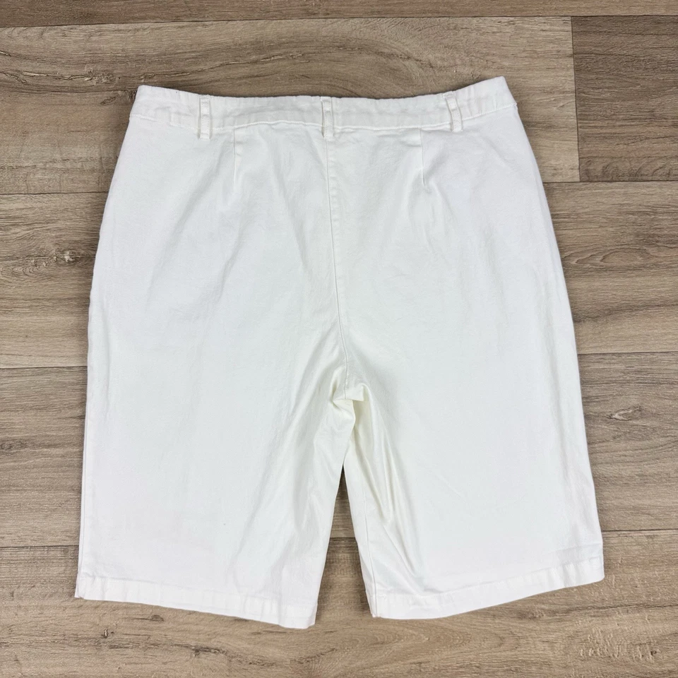 Bermudas Chinas Chadwicks Of Boston Mujer Talla 16 Blanco Mezcla Algodón Foto 2 de 4