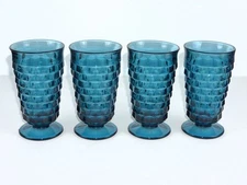 COLONY AMERICAN WHITEHALL RIVIERA DARK BLUE ICED TEA GLASSES - SET OF 4
