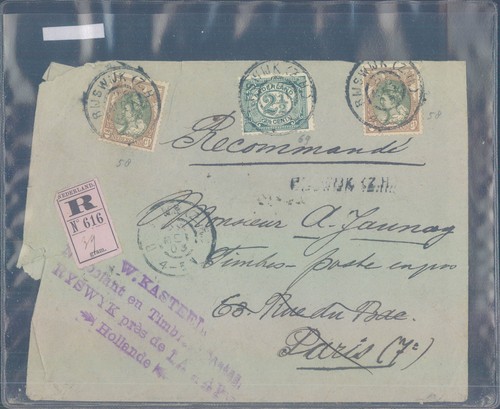 NIEDERLANDE 1903 Einschreiben nach Paris - selten!