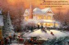 Merry Christmas Victorian II His Face Pray Prayer Thomas Kinkade Greeting Card