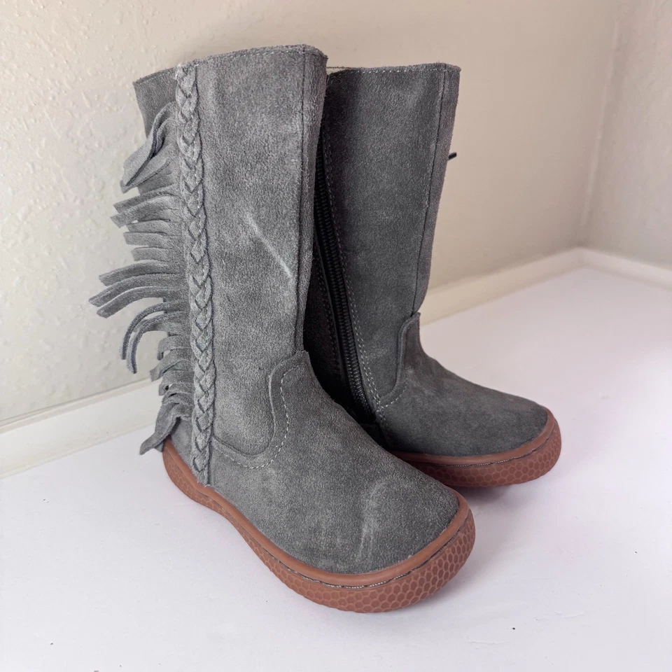 Livie & Luca Sonoma 麂皮靴 学步女孩 5 灰色 穿过波西米亚 — 第 4/4 张图片