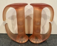 Metric ski pole vintage discolored clear molded strapless Pistol GRIPS ONLY