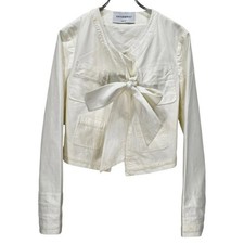 VIKTOR&ROLF Collarless Short Scarf Ribbon Jacket Blouson Coat Stole Used NE51-0