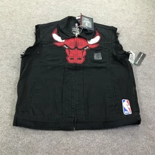 Chicago Bulls Denim Vest Mens XX-Large Black NBA Basketball UNK Heritage America