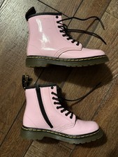 Dr. Doc Martens Pink Patent Leather Boots 1460T 8-Eye Toddler - Size 10 EU 27