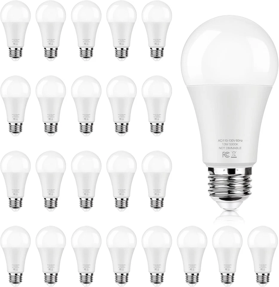 24 Pack LED Light Bulbs 1500LM A19 5000K No Flicker - Image 3 of 4