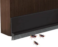 Door Sweep for Bottom of Door, Adhesive Door Bottom Sweep with Brush, 39 Adjust