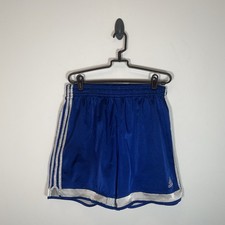 Vintage 90s Adidas Glanz Satin Shorts Mens XL Royal Blue Soccer Y2K