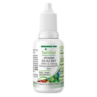 Vitamin D3 K2 Tropfen – 1000 I.E + MK7 – Hochdosiert – 50Ml – Fairvital
