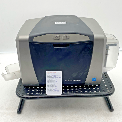 HID DTC1250E Eth Fargo Color ID Card Printer Tested Working TESTED - NO PWR AC