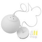  Large Hanging Glass Globe Pendant Light White Glass Hanging Fixture for Dining