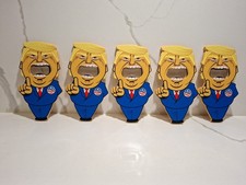$4 ONLY FOR TRUMP MAGNET BOTTLE OPENER. A 5 PC SET. COMES WITH A GIFT IN BOX