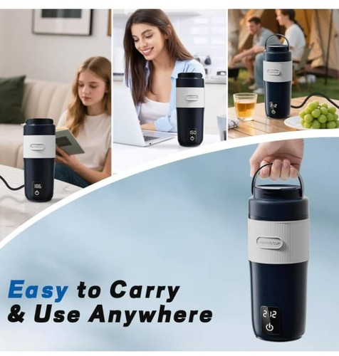 Portable Electric Kettle for Travel, 13.5 OZ Personal Hot Water Boiler with 4 Te - Picture 7 of 7