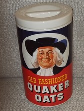 Vintage 1977 Quaker Oats Ceramic Cookie Jar With Recipe On Back
