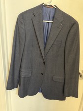 Hickey Freeman Beacon Model 100 Worsted Wool Pinstripe Suit Blazer Size 48R