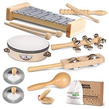 Toddler Musical Instruments, Eco Friendly Musical Set The Original Wood Color