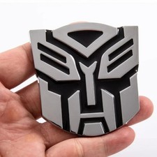 3d Transformers Autobots Optimus Prime Silver Metal Emblem Badge Decals Car